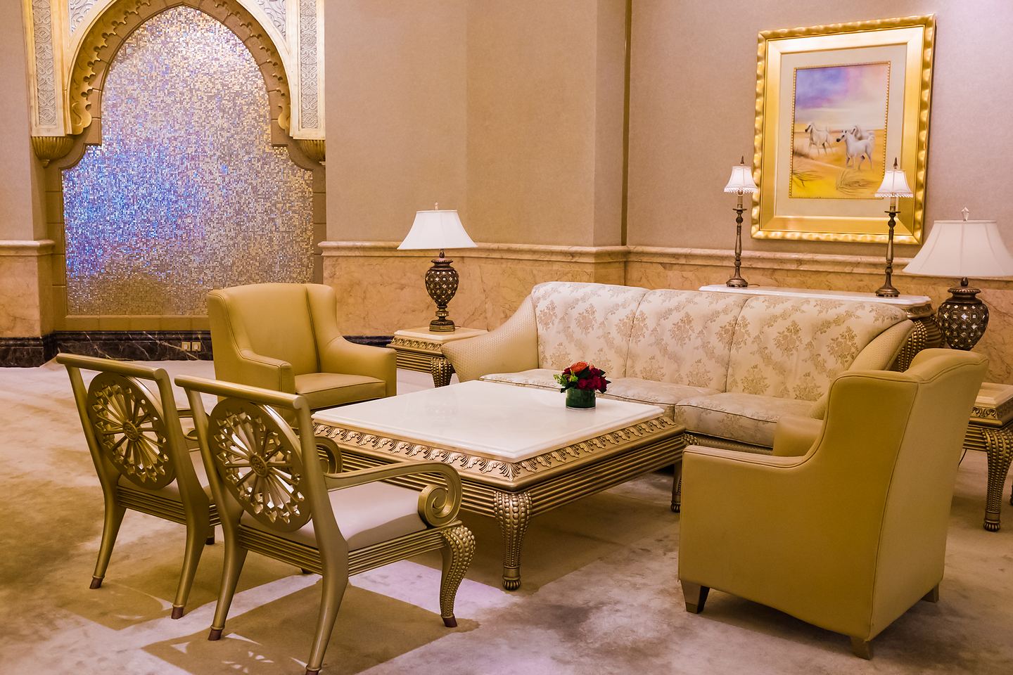 Wnętrza hotelu Emirates Palace (Emiraty Arabskie)